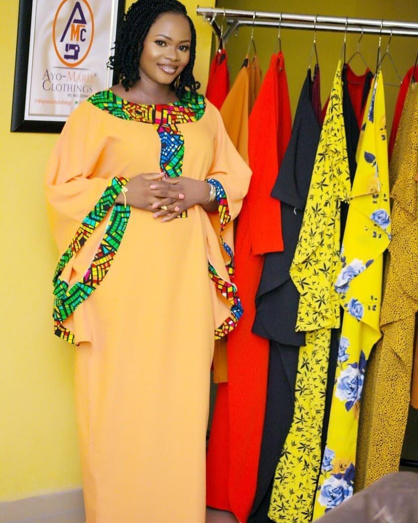 Butterfly ankara 2025 long gown